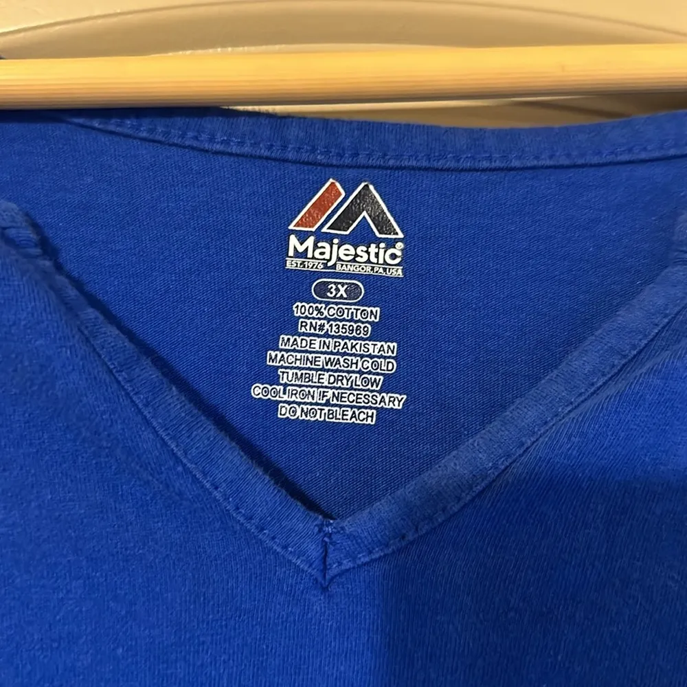 Texas Rangers Majestic T-Shirt 3XL Blue - Image 2