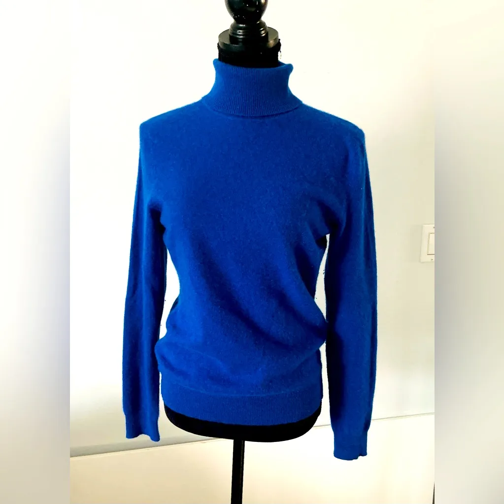 Nice CASHMERE turtleneck sweater💙💙💙 Blue Size M - Image 7