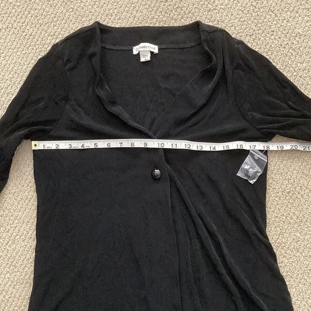 NEW Coldwater Creek Destinations Button Cardigan Black Size Medium Sleek NIB - Image 5