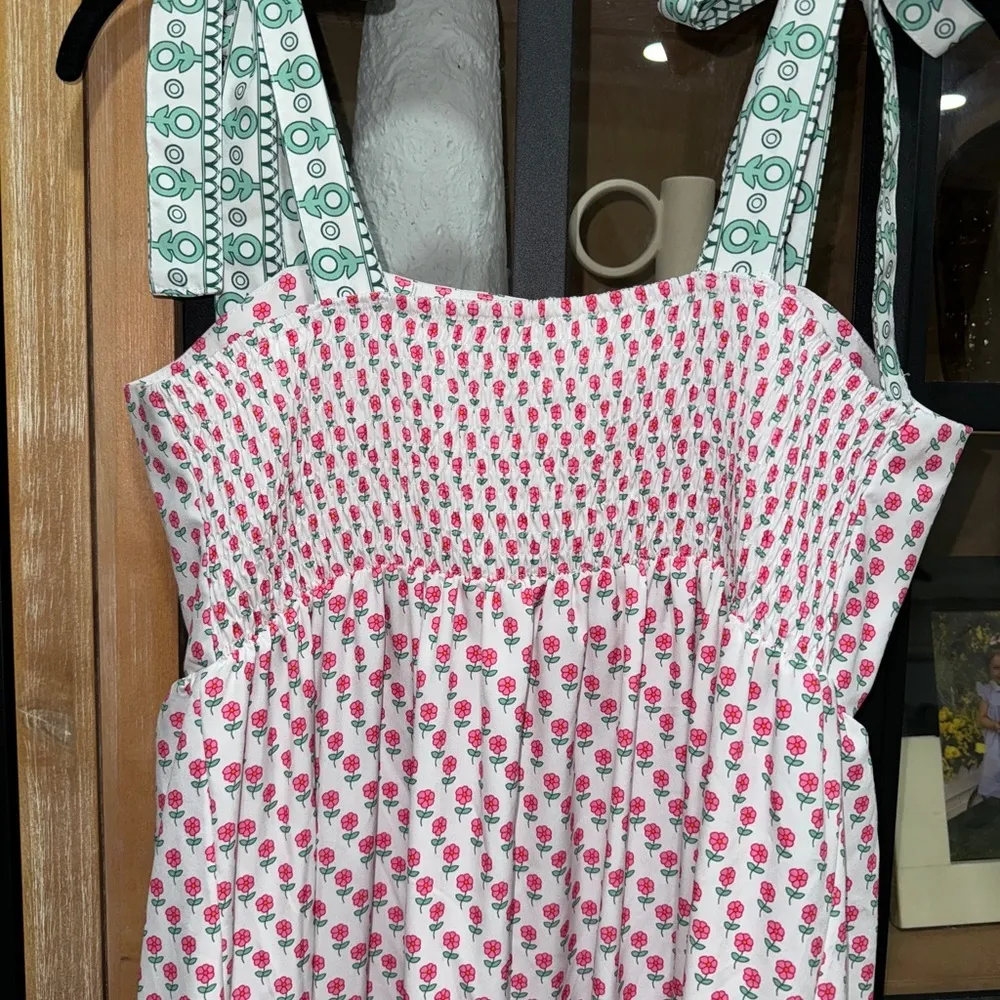 Block print maxi dress tiered straps bows floral preppy flowers aspiga tabitha - Image 8