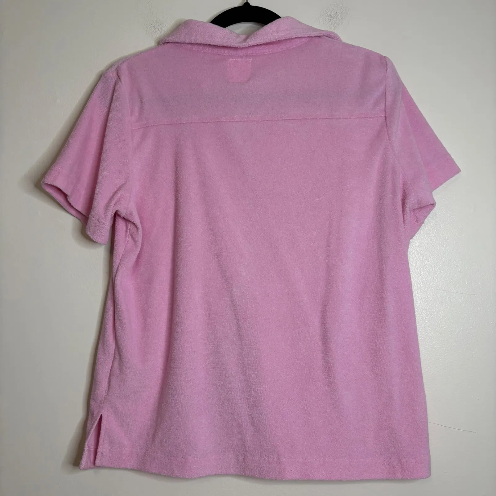 YLLW Pink Terry Cloth Lounge Set Shirt Shorts Size M Size M - Image 5