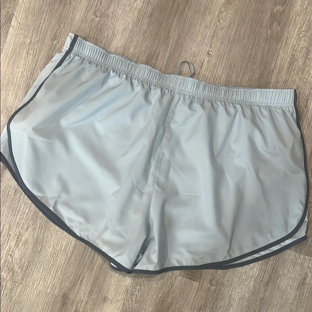 Light Gray Athletic Shorts with Black Trim Blue Size 1X - Image 3