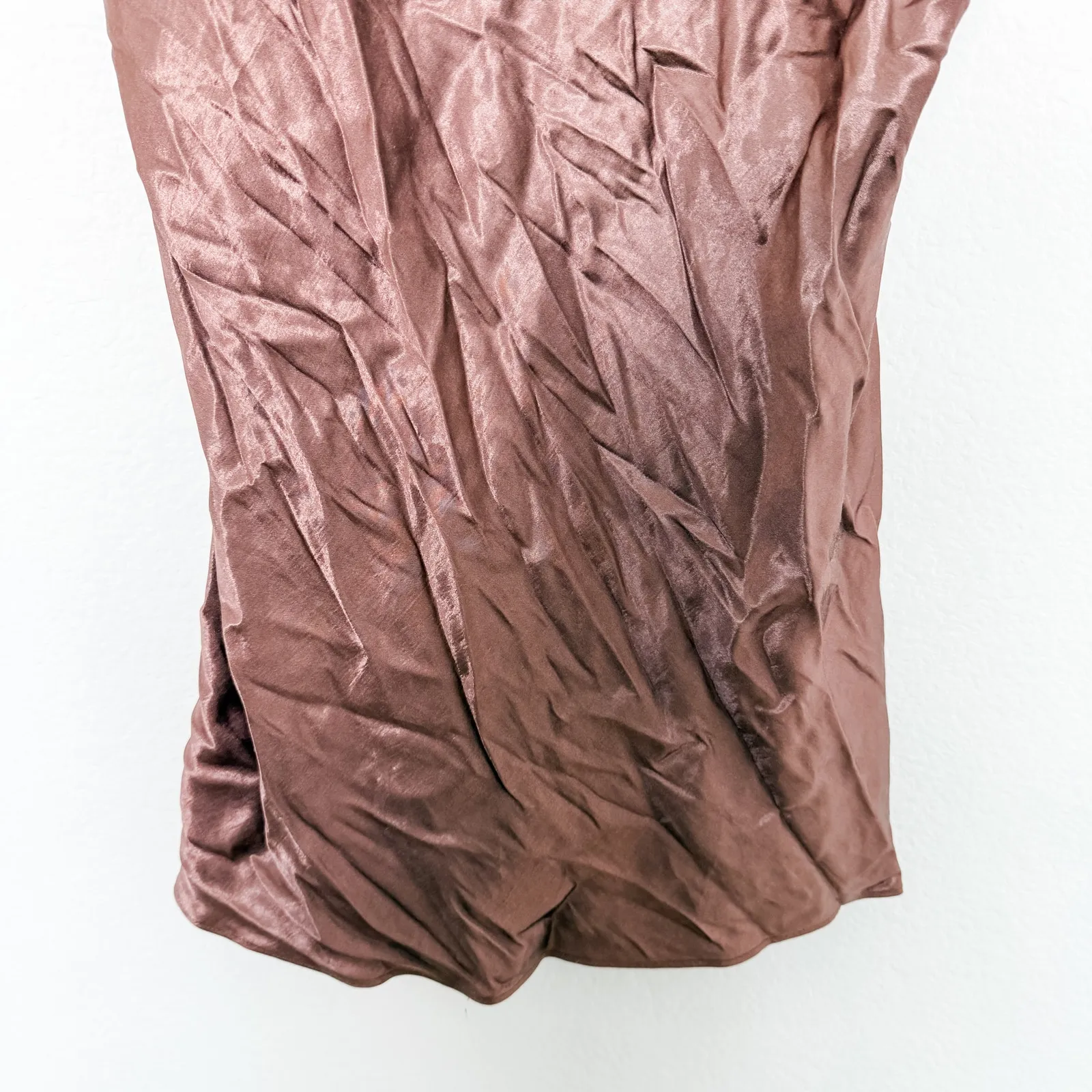 VTG Y2K No Boundaries Babydoll Lace Satin Cami‎ Slip Top Brown Size L Coquette - Image 3