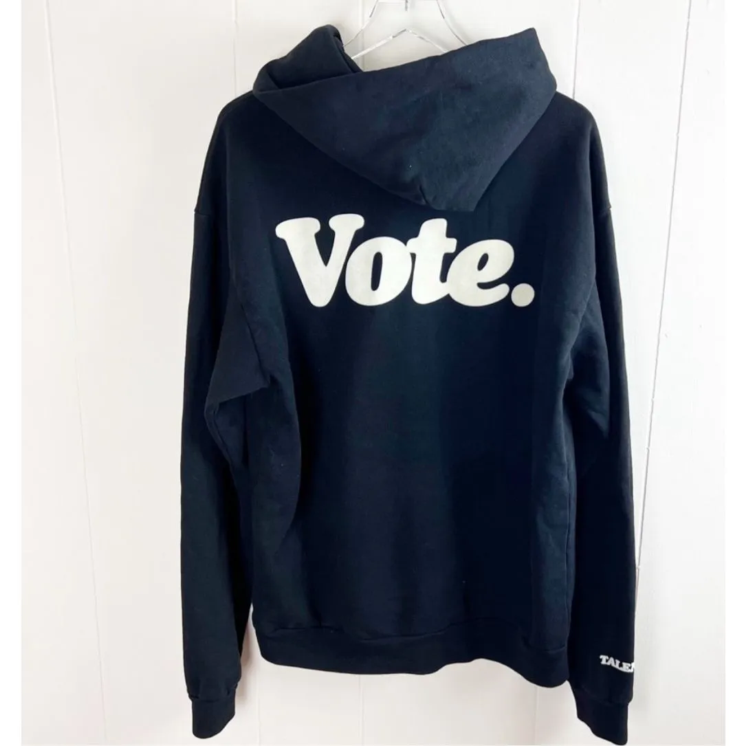 DRAFT Talentless Vote Hoodie Black 100% Cotton Fleece Graphic Pullover XS - Image 3