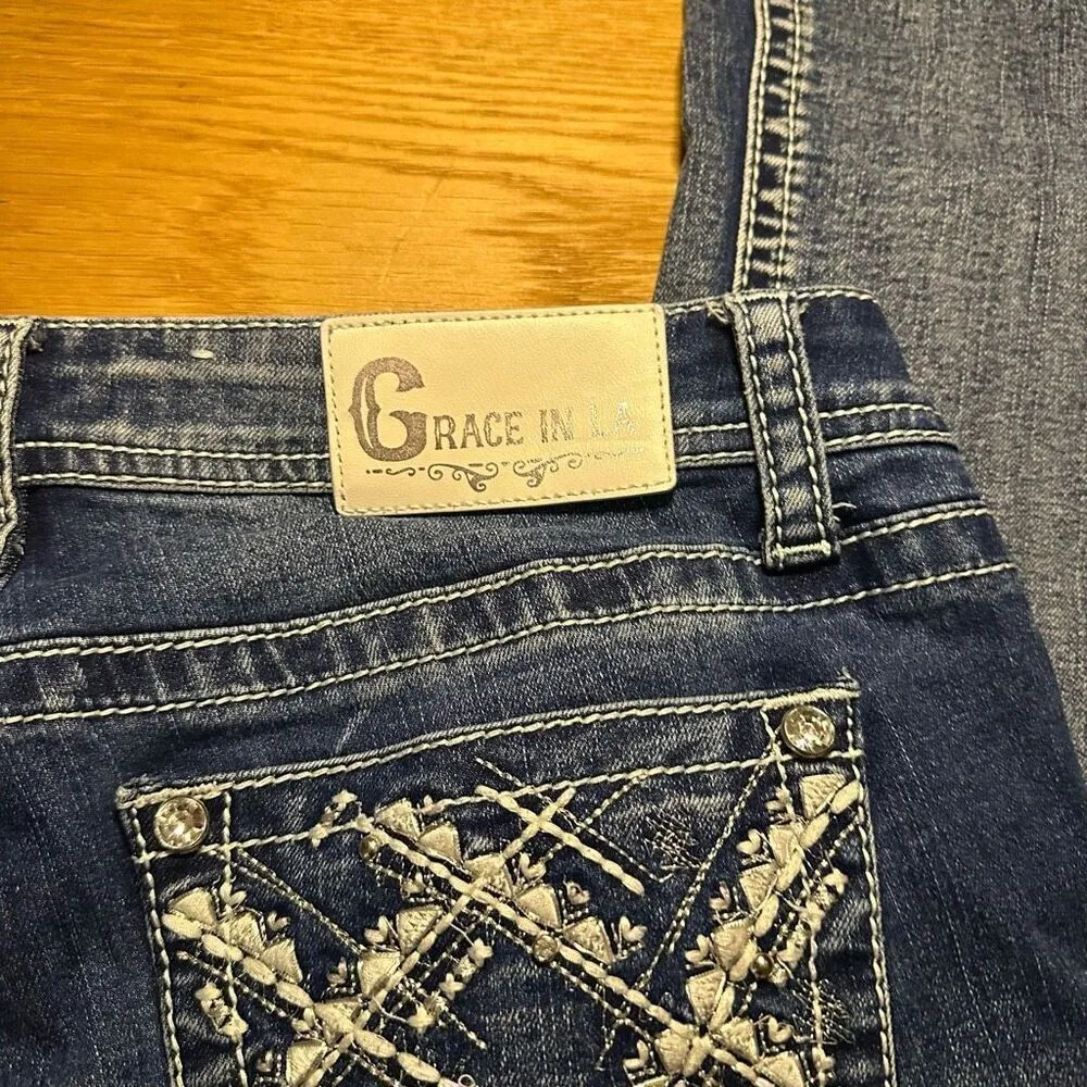 Grace in LA embellished jeans 11/30 Blue Size undefined - Image 14