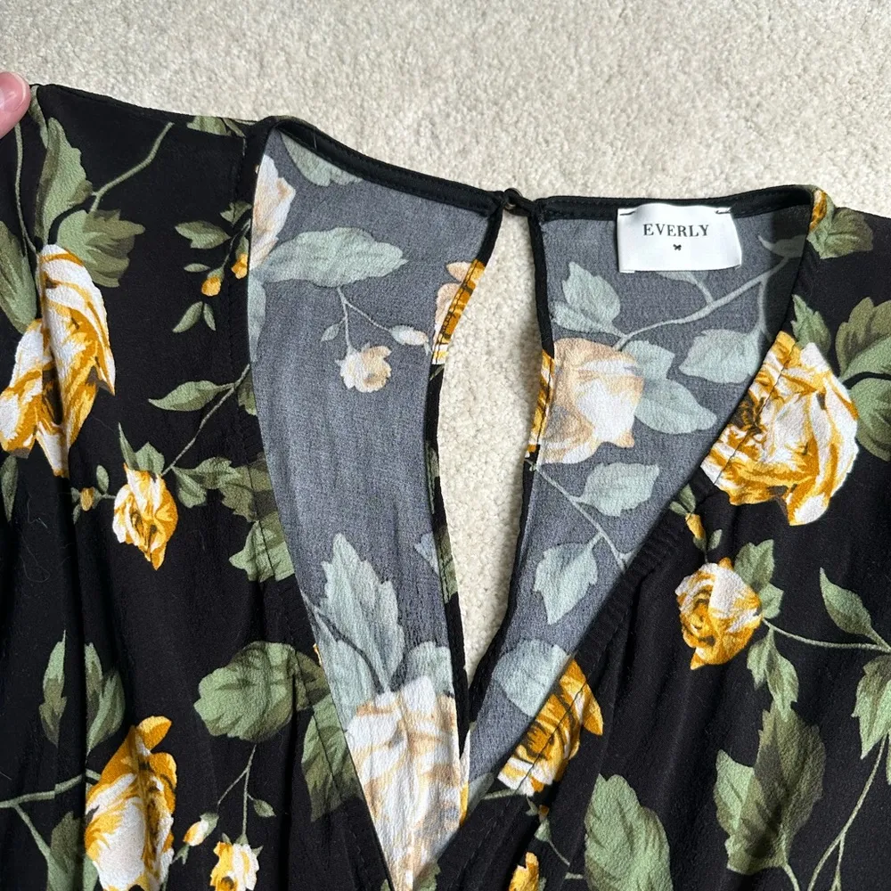 Everly Black and Yellow Rose Romper - Image 7