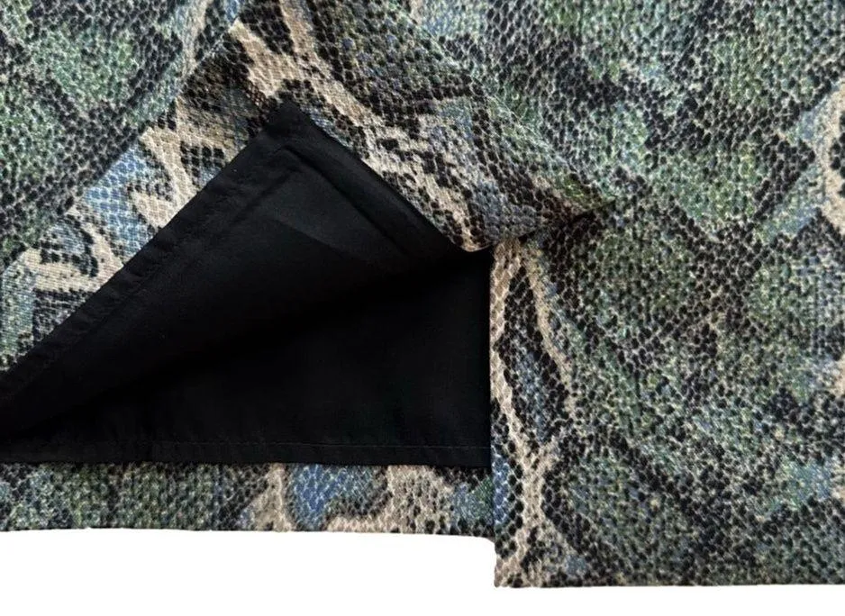 LOFT Pencil Skirt Blue Green Tan Snake Skin Print Knee Length Skirt Size 0 NEW - Image 7