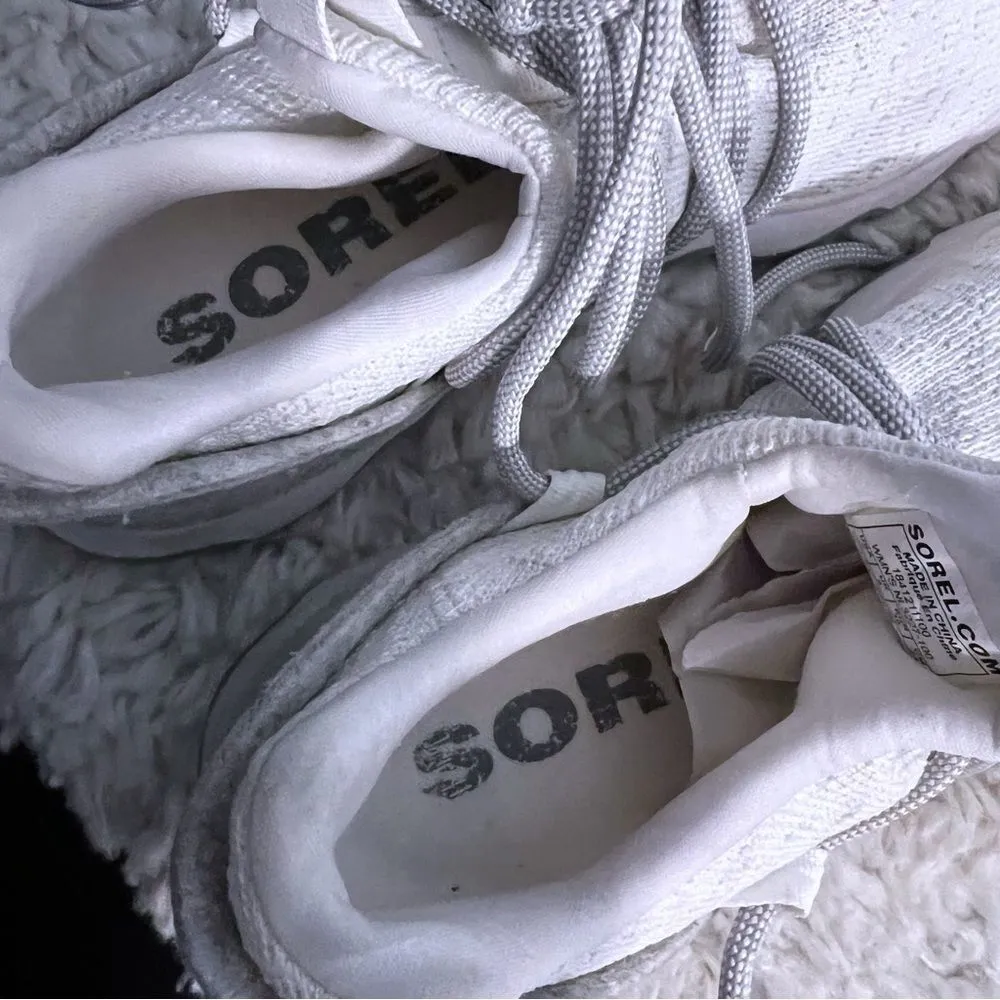SOREL Women's White Kinetic Lace Up Trainer Sneaker Shoes US SZ 7 - Image 10