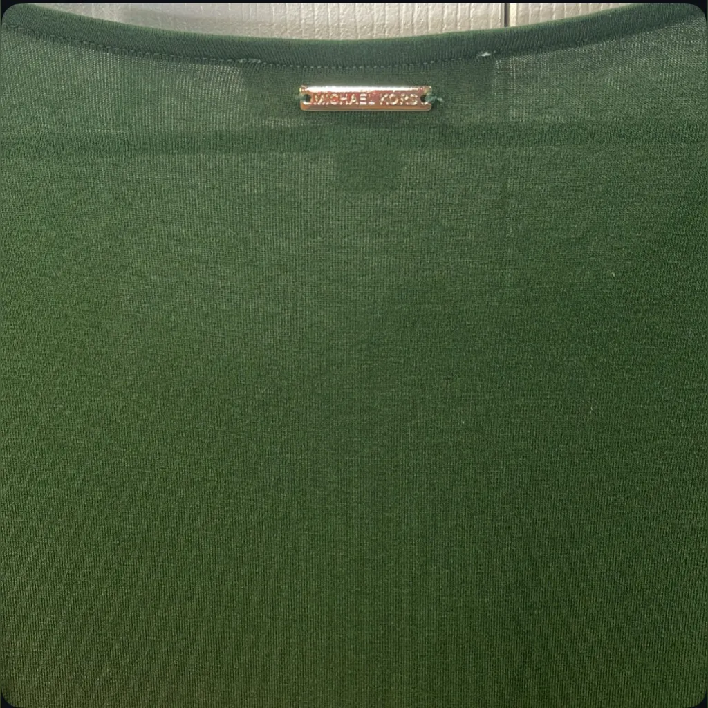 Michael Kors Green Boxy 3/4 Sleeve Blouse - Image 8