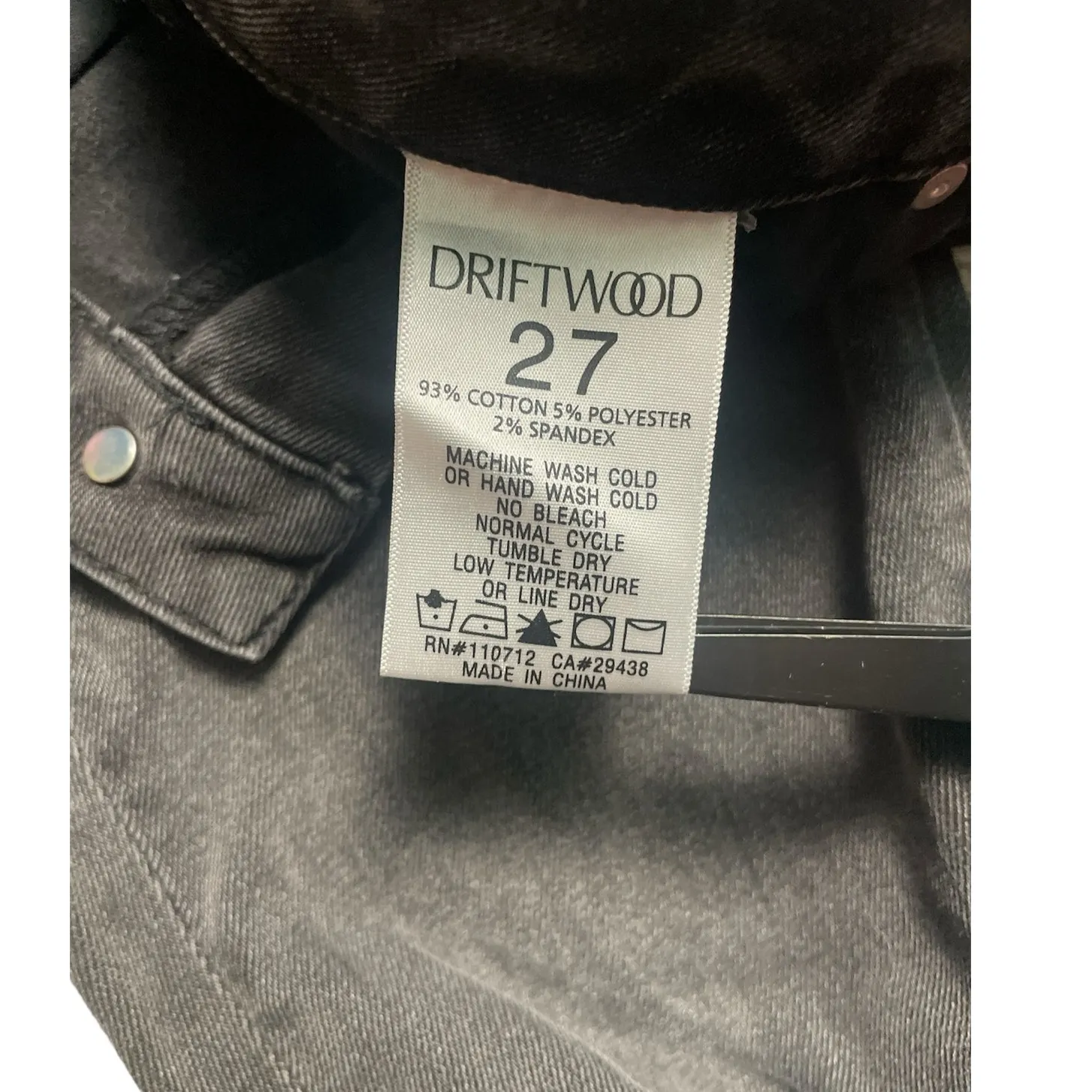 Driftwood Black Jackie Embroidered Stripe Skinny Jeans Size 27 - Image 5