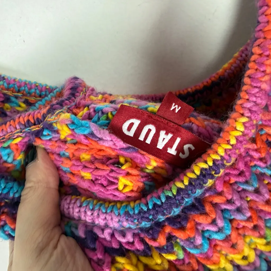 STAUD Gardenia Melange Mini Tank Dress in Pink Multi Sweater Size Medium M EUC - Image 5