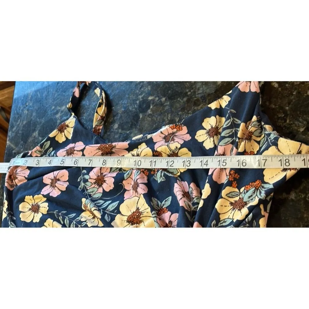 NINE BRITTON Vivienne Knit Fitted Floral Print Dress Cinch Waist Midi  Sz XXL - Image 5