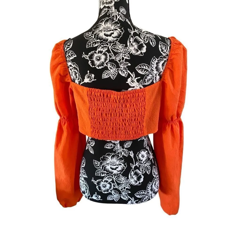 Flawed Divided by H&M Crop Top Cut Out Sexy Cropped Blouse Beach Coastal Summer - Image 2