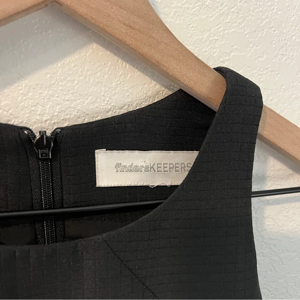 FINDERS KEEPERS Time Traveler Black Pleated Drop Waist Sleeveless Mini Dress 6 - Image 5