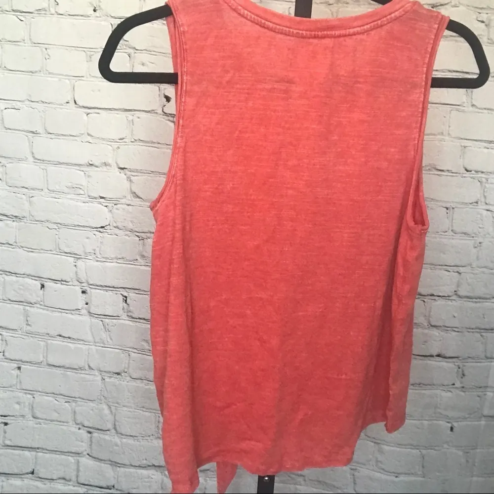 Anthro Maeve Woodsbro Side Tie Tank Top Coral - Image 5