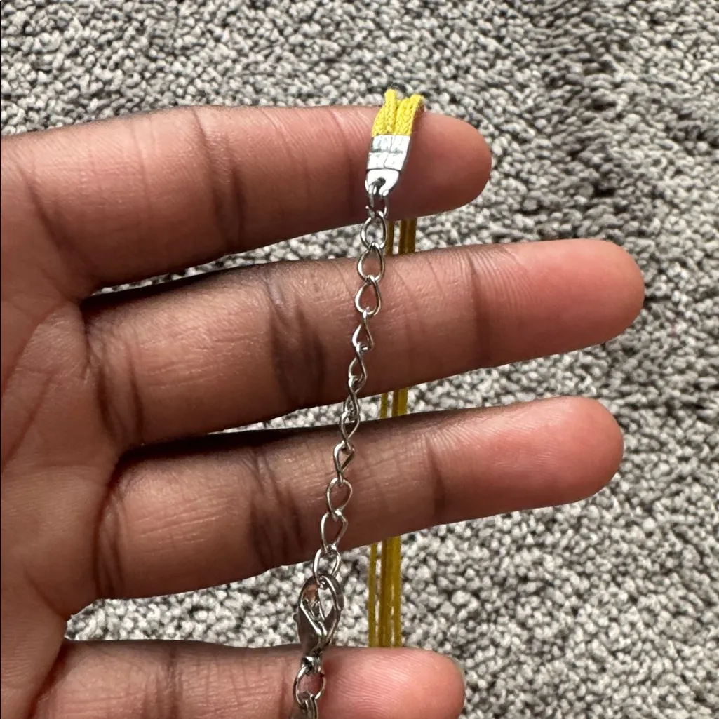 Yellow Corded Pendant Necklace - Image 3