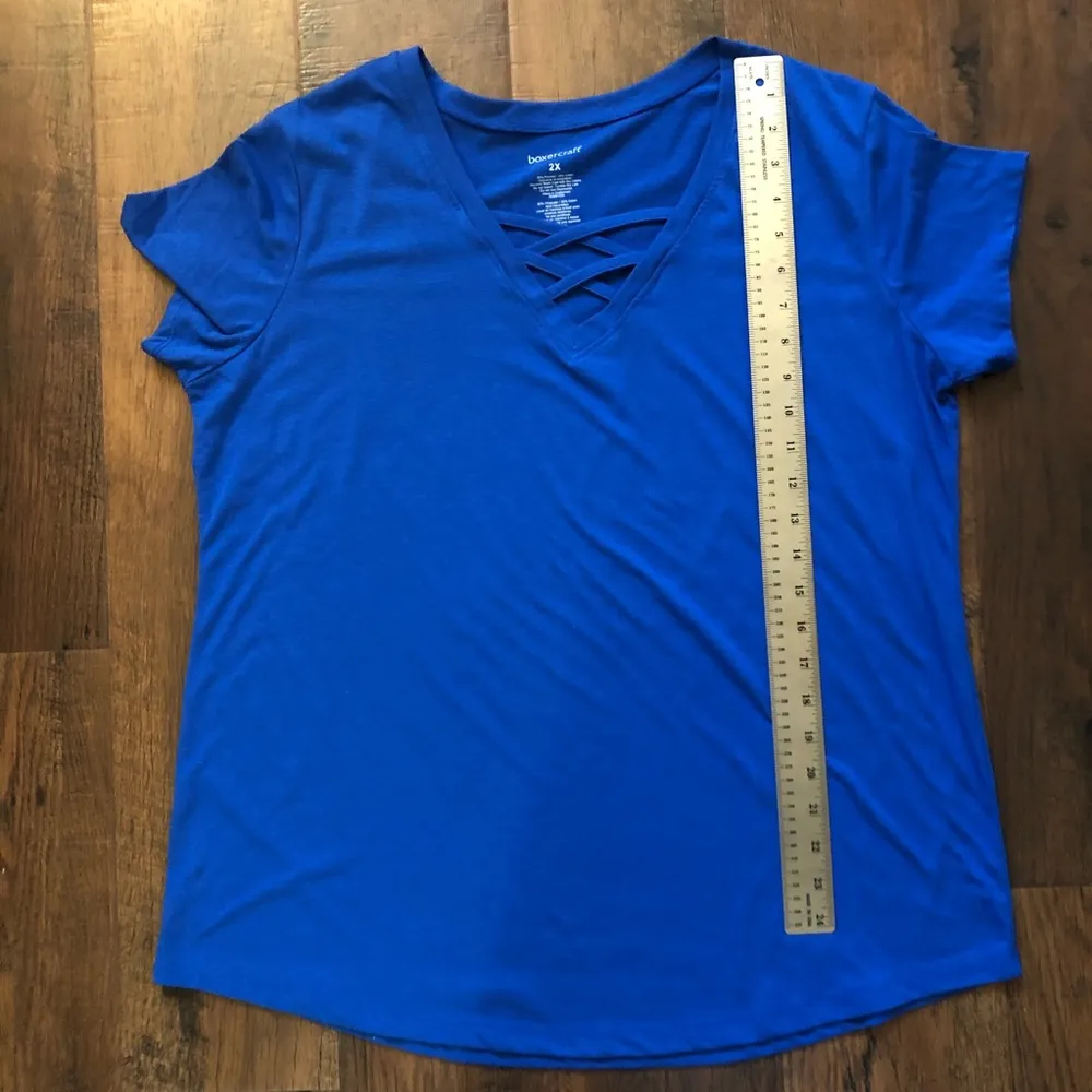 BOXERCRAFT Royal blue short sleeve top - Image 6