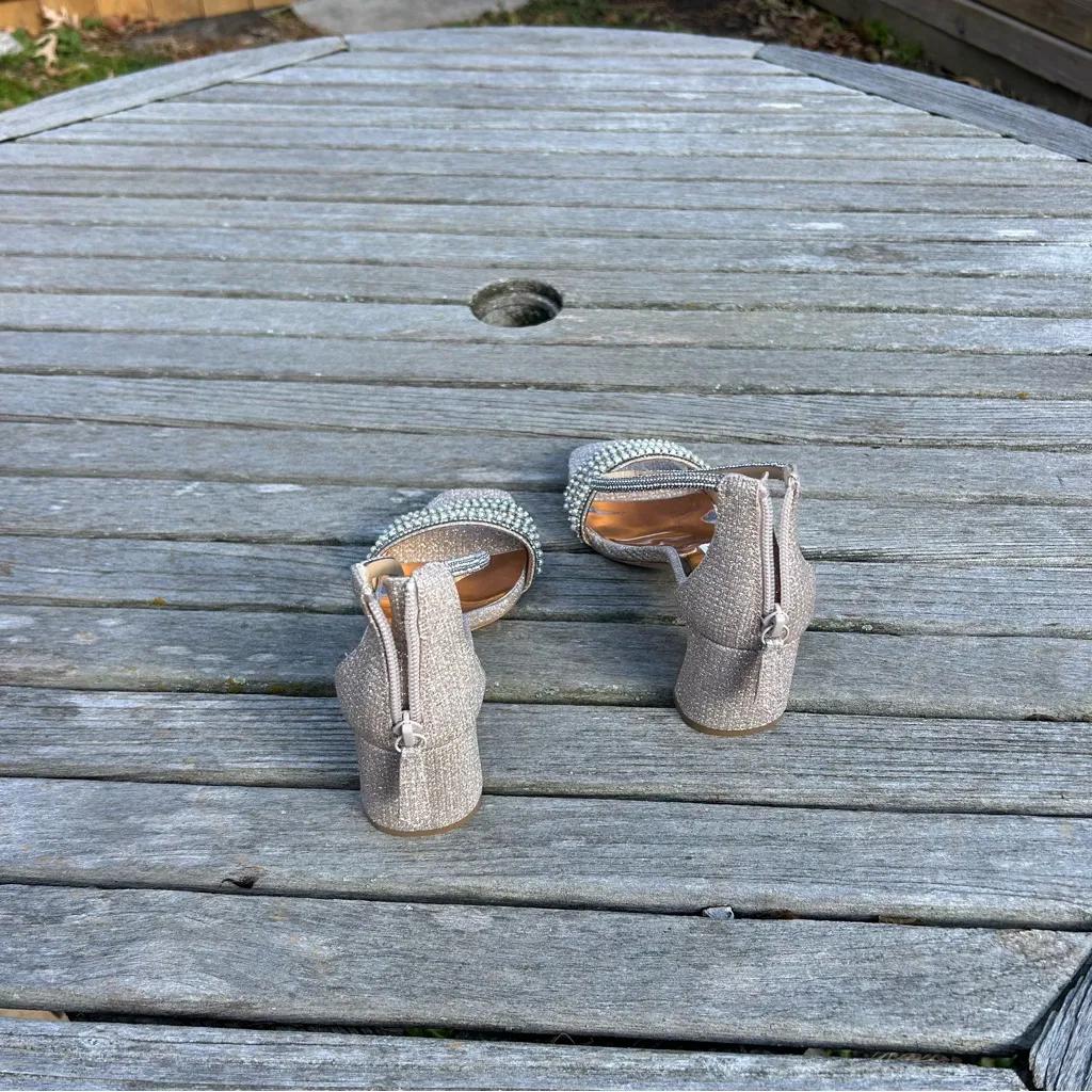 Nwot Badgley Mischka 'Kameryn' Open-toe Block Heels in pale gold size 5 - Image 7