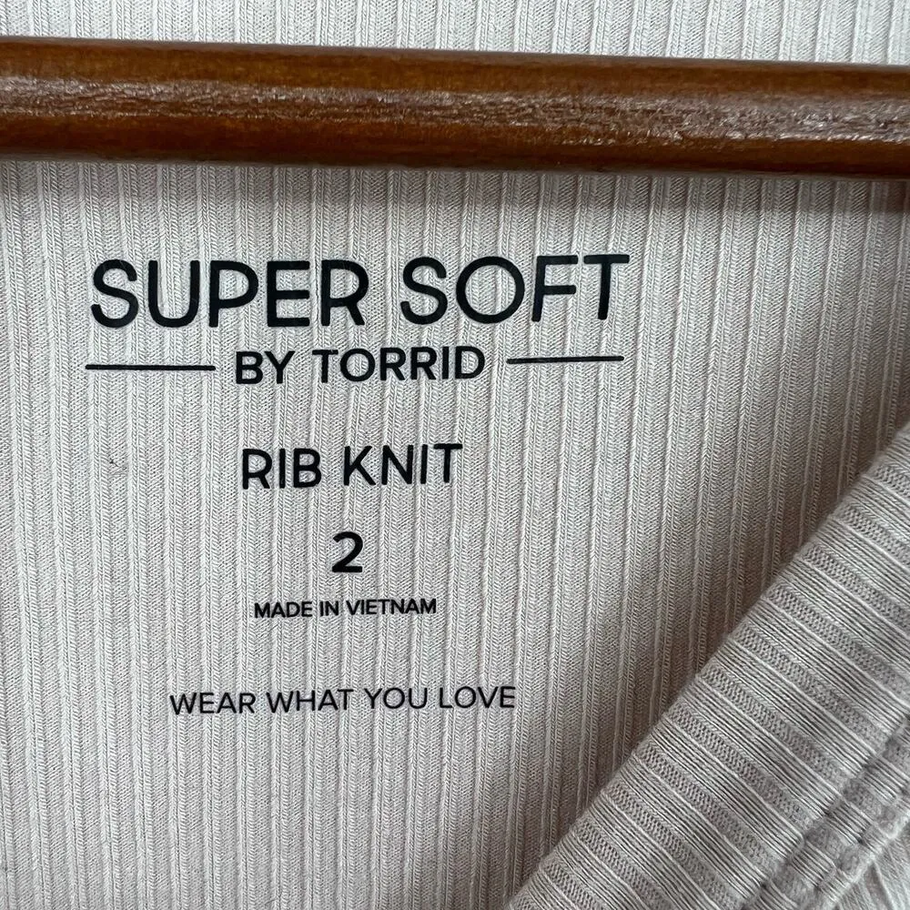Torrid plus size Super Soft Rib High Neck Tank Top shirt mushroom beige size 2X - Image 7
