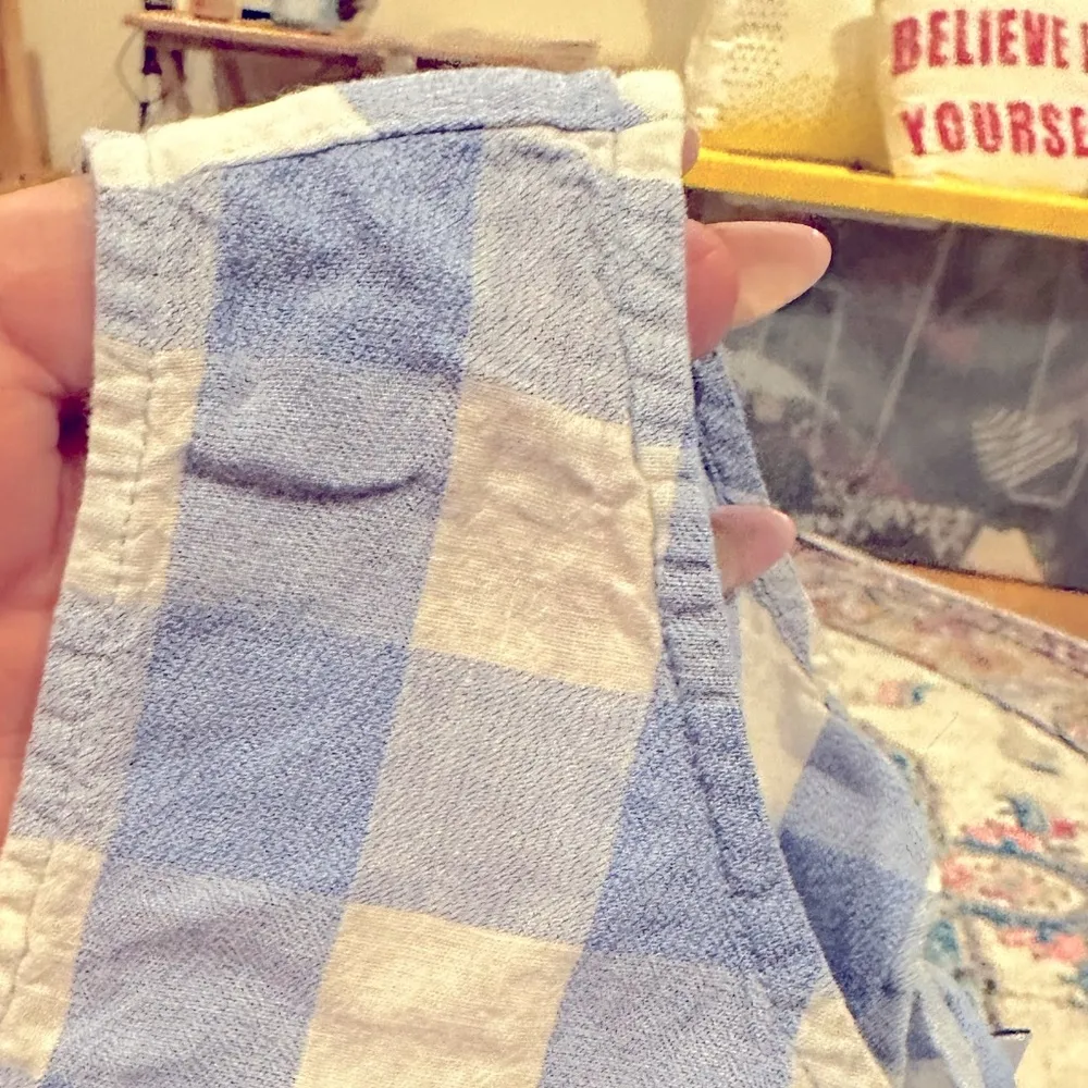 J.Crew  BLUE WHITE GINGHAM CHECK SIDE TIE TOP 2 - Image 4