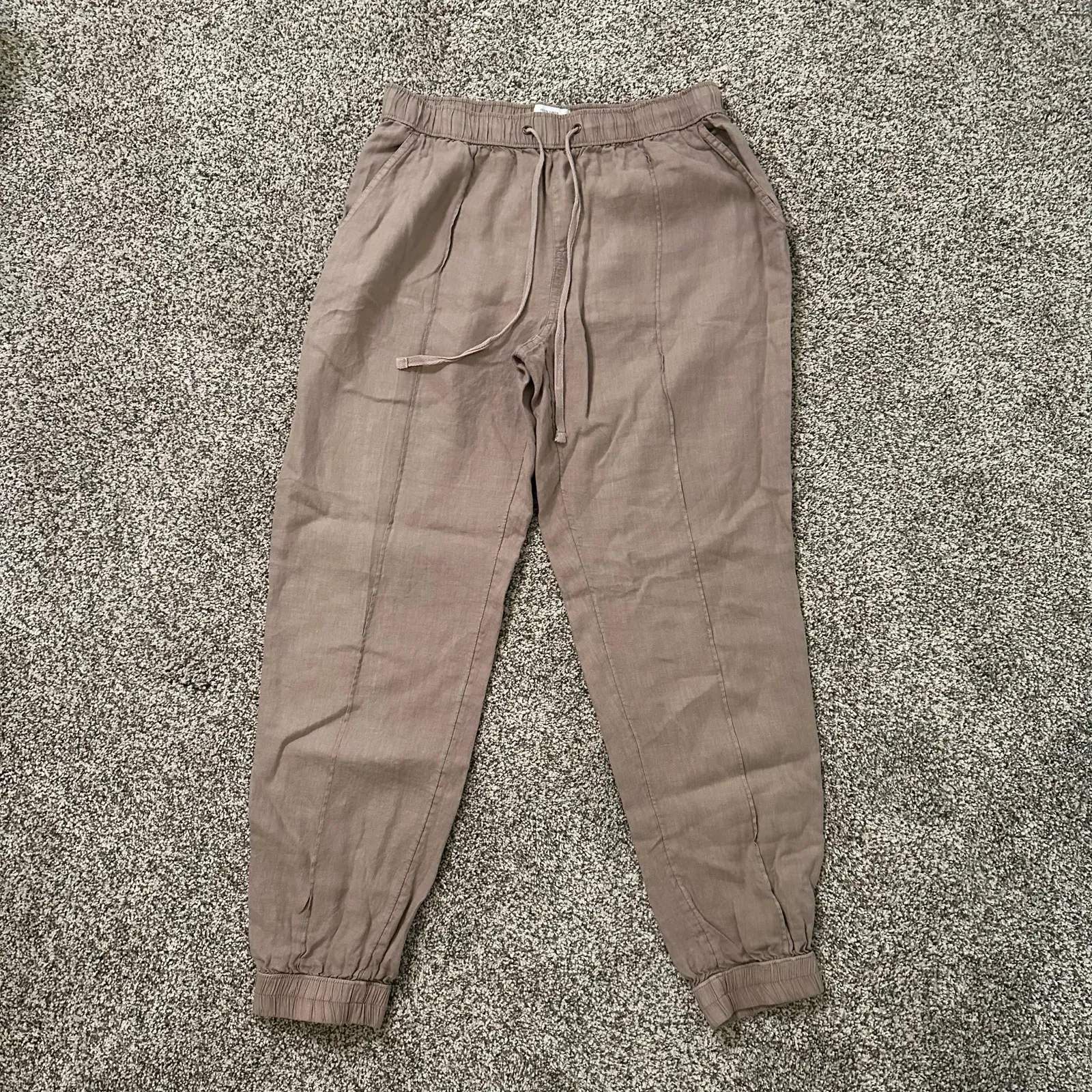 H by Halston light brown linen jogger pants size M - Image 2