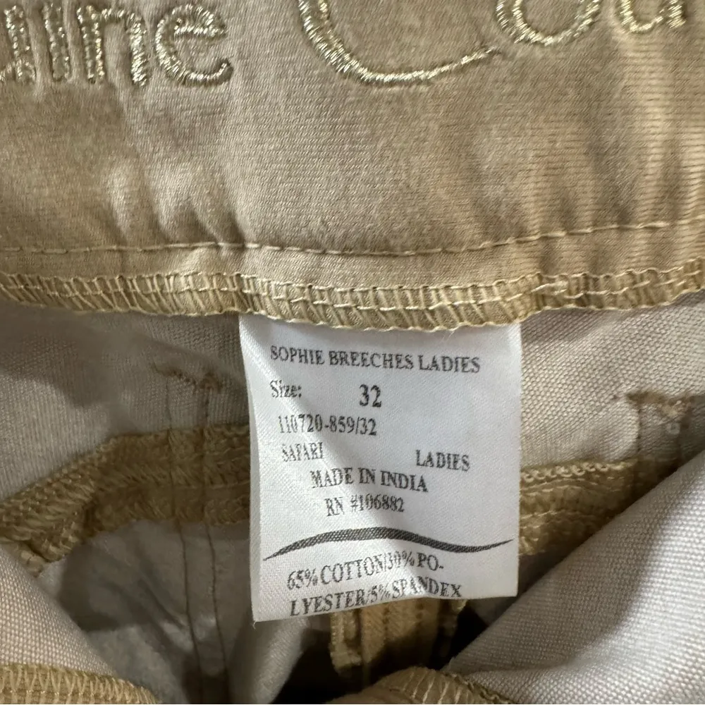 Equine Couture Ladies Sophie Riding Breeches‎ Tan size 32 - Image 4