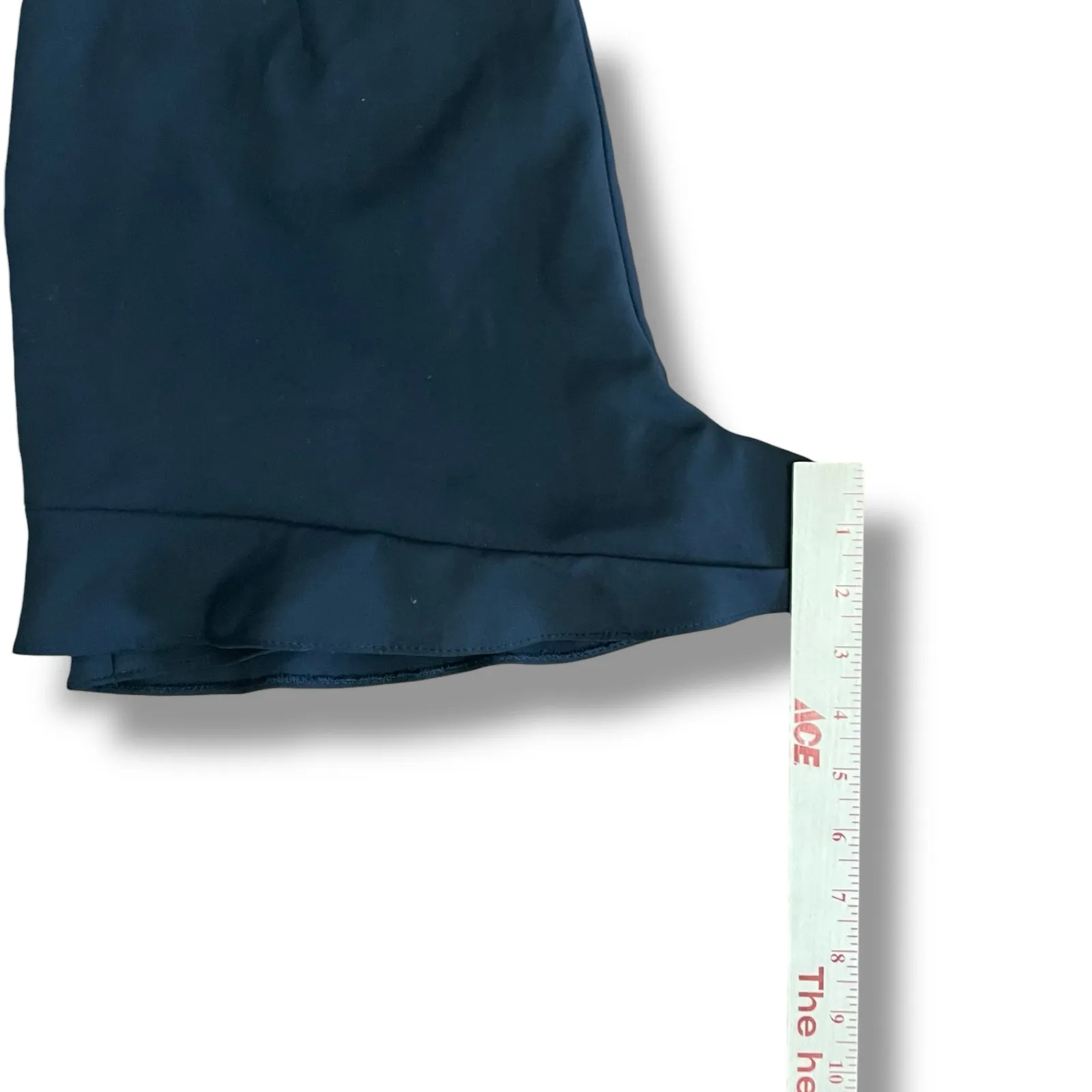 ZARA Black Ruffle Hem Tailored Shorts Women’s Size Large Cotton Blend Spain - Image 7