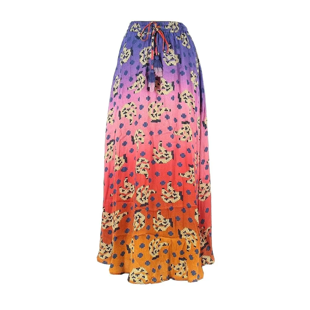 NWT Anthropologie Farm Vibrance Maxi in Digital Ombre Print A-line Skirt XS - Image 3