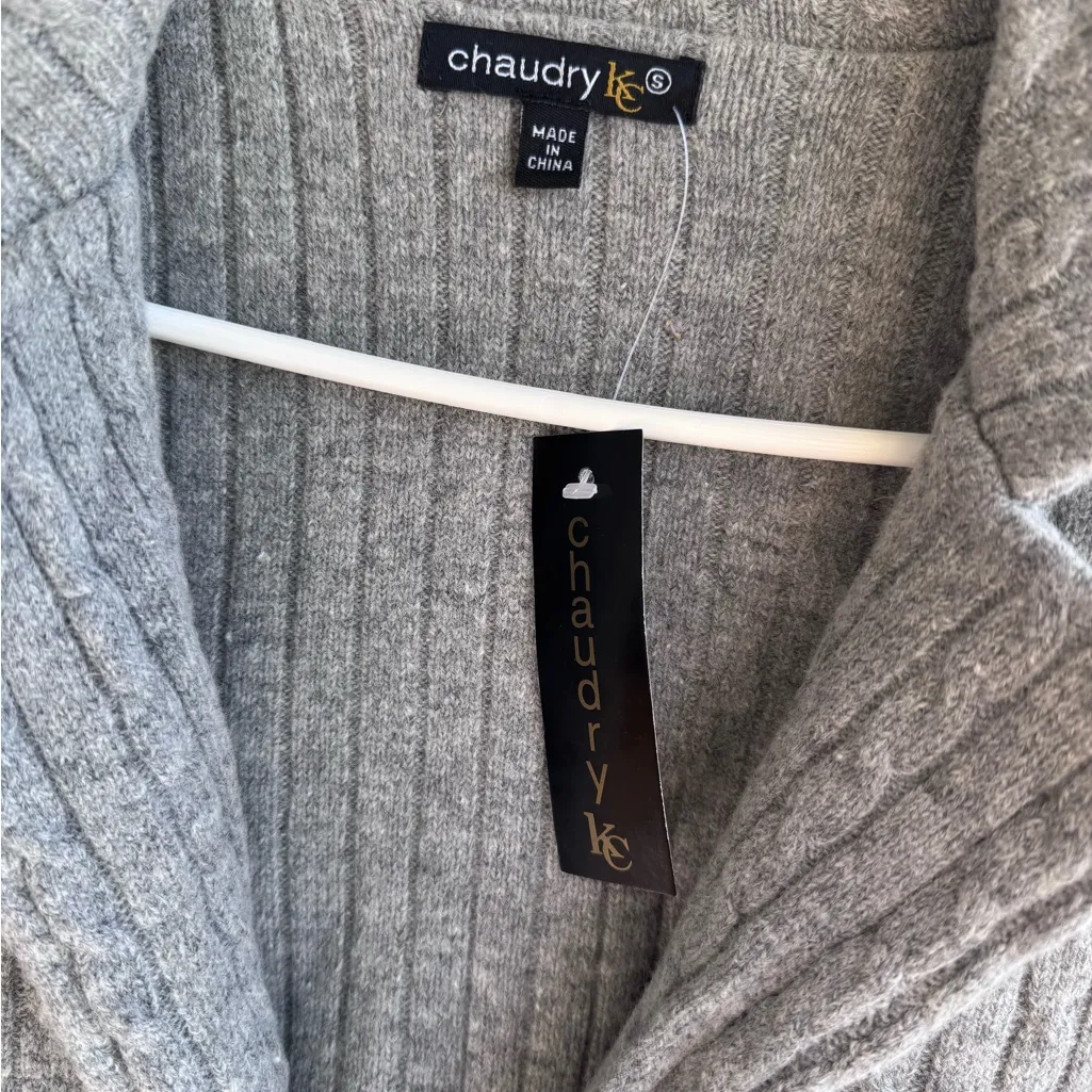 Chaudry‎ KC Cardigan Grey Size Small NWT Gray - Image 2