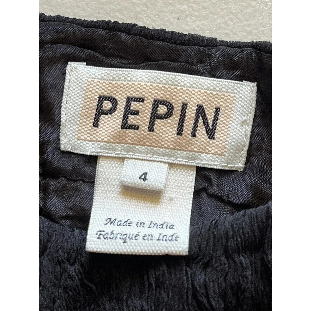 Pepin Grace Black Shift Dress Women’s Fringed Wool Lined Minimalist LBD Grunge 4 - Image 8