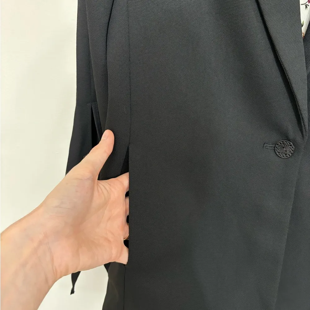 NWT Cartonnier Anthropologie Lloyd Tie Sleeve Easy Blazer in Black - Size 0 - Image 10