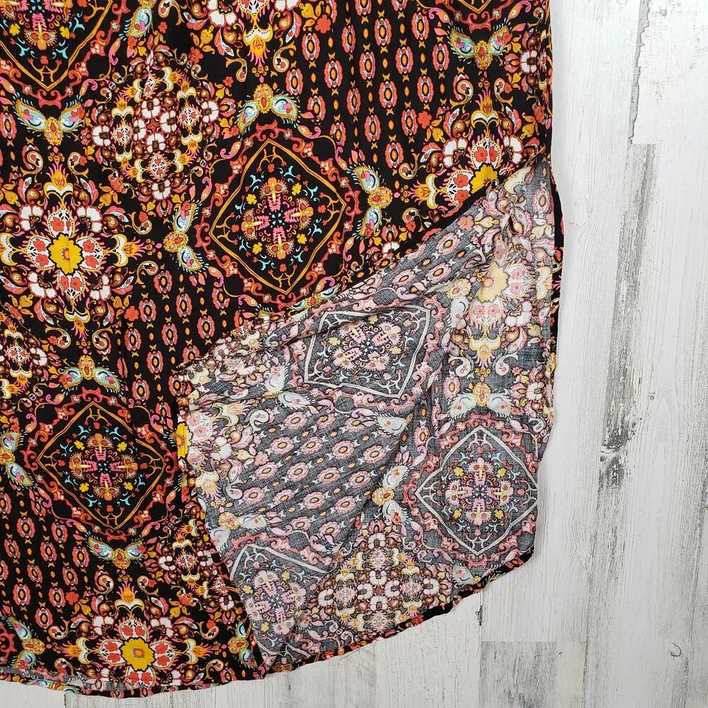 Oddi Multicolor Printed Scoop Neck Short Sleeve Maxi Dress Women's Size 3XL - Image 5