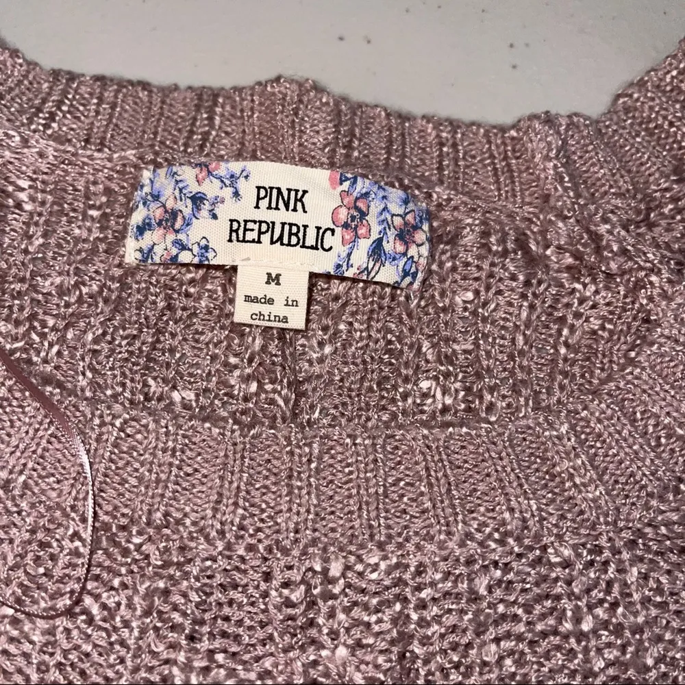 Pink republic  BRAIDED PULLOVER SWEATER MEDIUM - Image 2