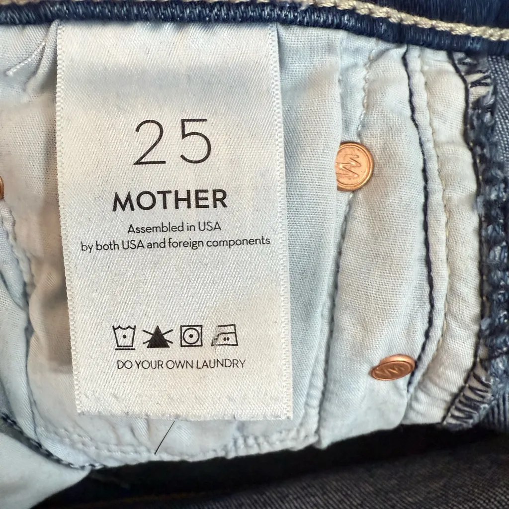 Mother Denim Insider Crop Step Fray, Home Movies Size 25 Blue - Image 11