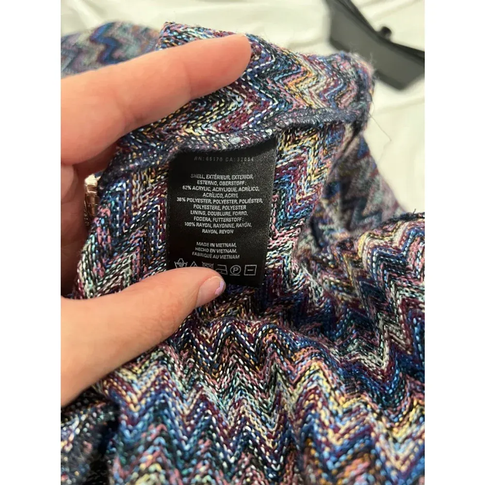 Anthropologie‎ Maeve Westwater Chevron Print Blue and Purple Knit Dress Size XS - Image 8