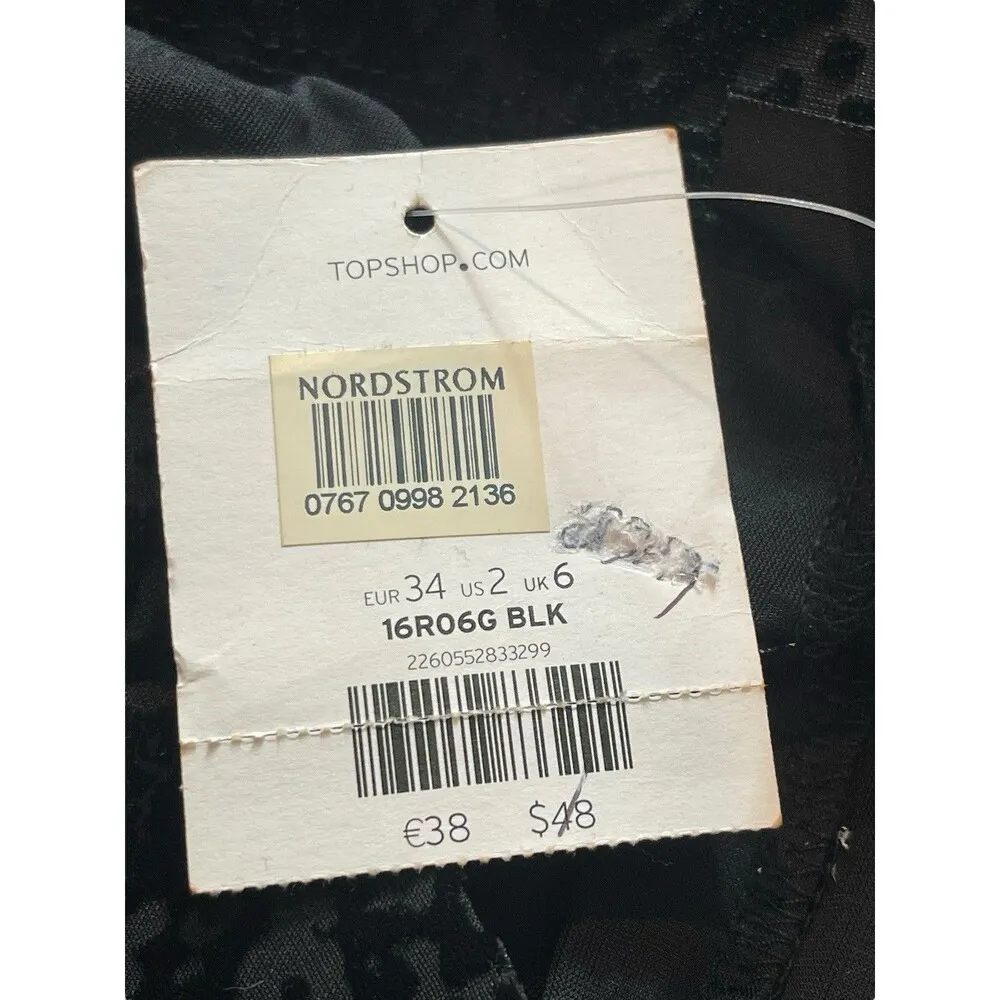 Topshop Nordstrom Black Velvet Burnout Elastic Waist Leggings 2 NWT - Image 5