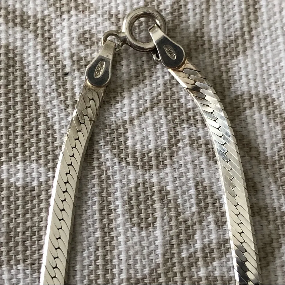 24” - 3mm 925 Sterling Silver Herringbone Chain Necklace - Image 2