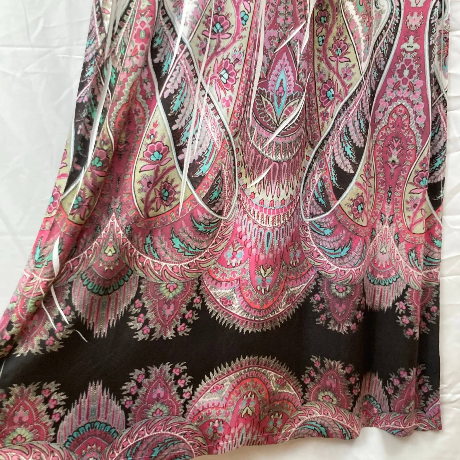 Grayson Pink Paisley Floral Maxi Dress Womens S Boho Hippie Vacation Artsy Boho White - Image 7