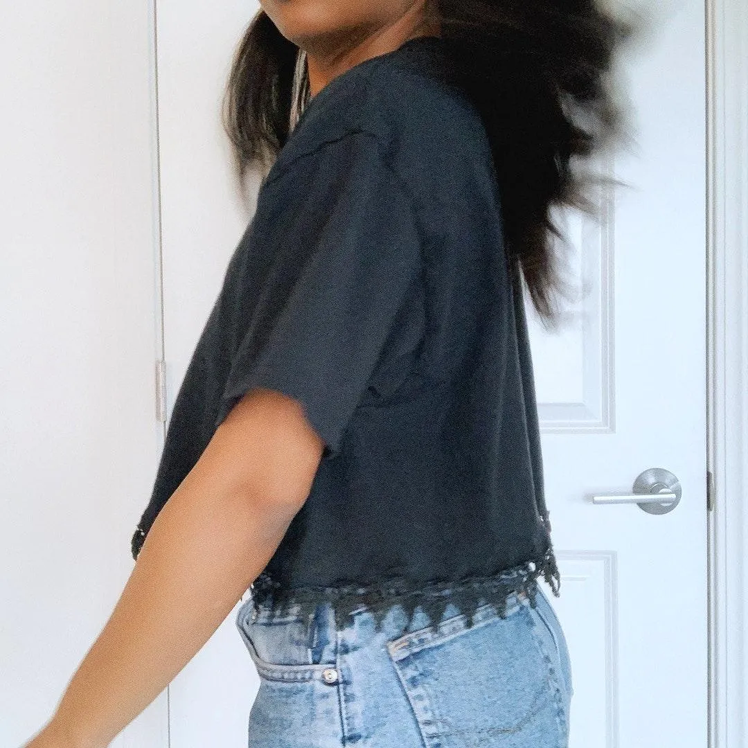 Gildan Black Crop Top - Image 9