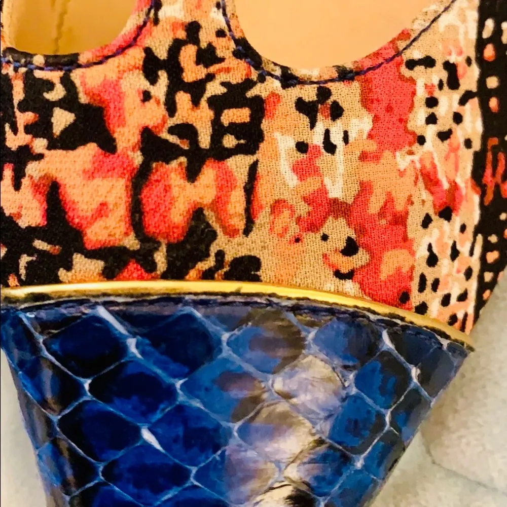 J. Crew Everly Cap Toe Printed T-Strap Heels. VGC - Image 5