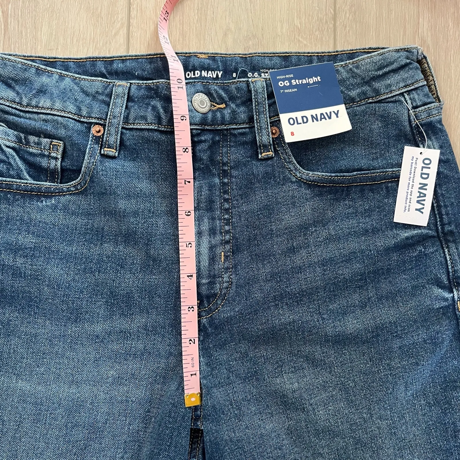 Old Navy Women’s High Rise OG Straight Jean Shorts Size 8 - Image 9