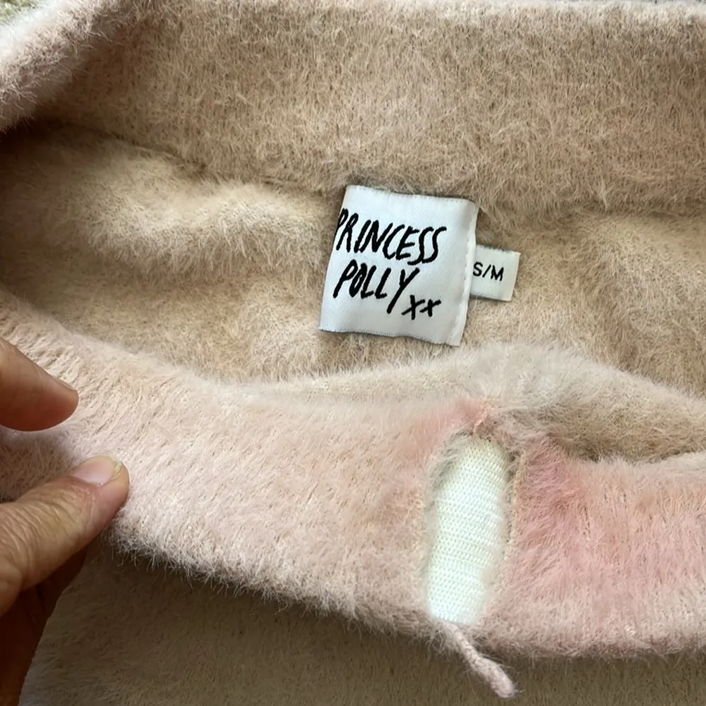 Princess Polly Fuzzy Lounge Set S/M Crop Top Shorts pink Soft Knit 2 piece - Image 6