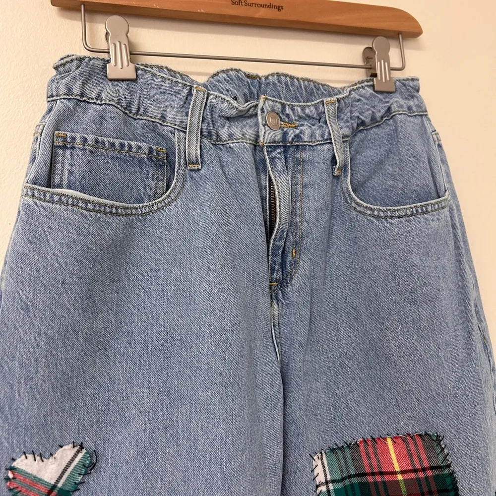 Women’s Adjustable Light Blue Straight Leg Patchwork‎ Jeans size 5 - Image 8