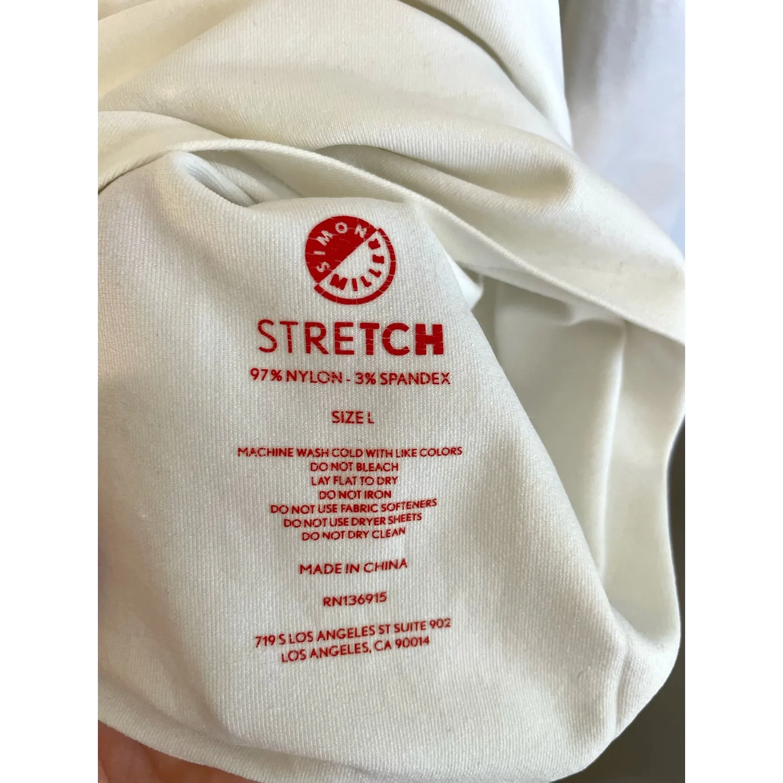 SIMON MILLER Rohe Square Neck Long Sleeve White Bodysuit Size Large - Image 5