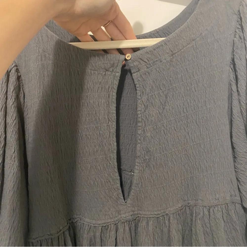 Free People Beach Gray Bubble Sleeve Tunic Style Mini Dress XS - Image 8