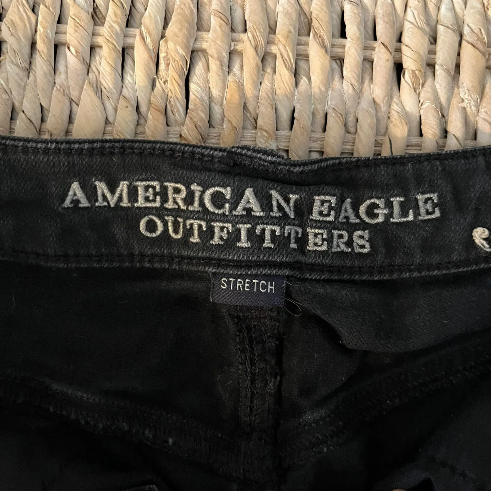 American Eagle Womens High Rise Festival Cut off Shorts Black Stretch Size 4 - Image 4