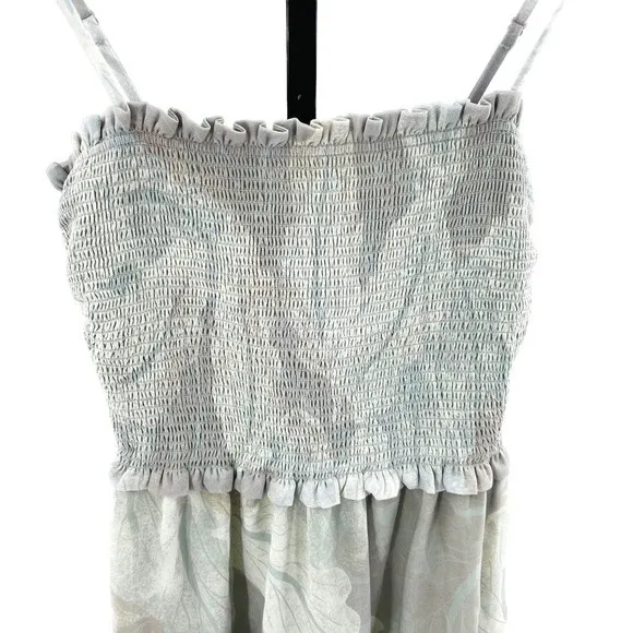 Aritzia Wilfred Size XXS Catamaran Ruffle Mini Dress Silver‎ Sage Green Coquette - Image 3