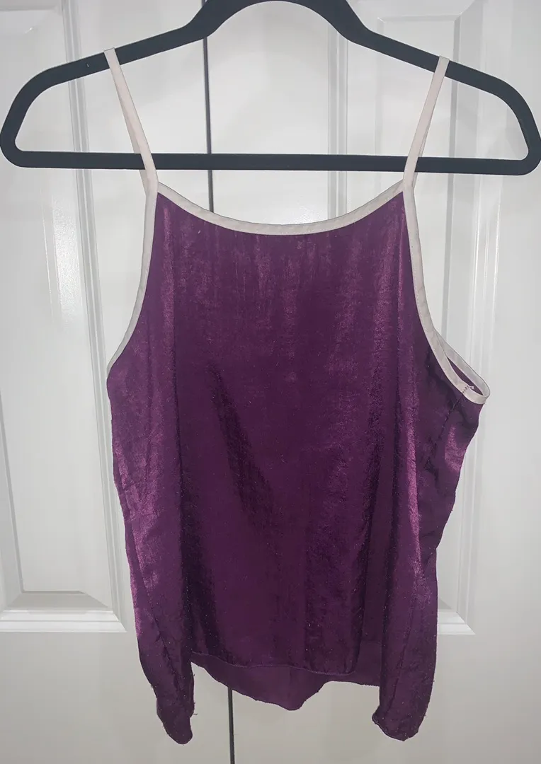 7 Piece Satin Pajama Set Purple Size L - Image 2