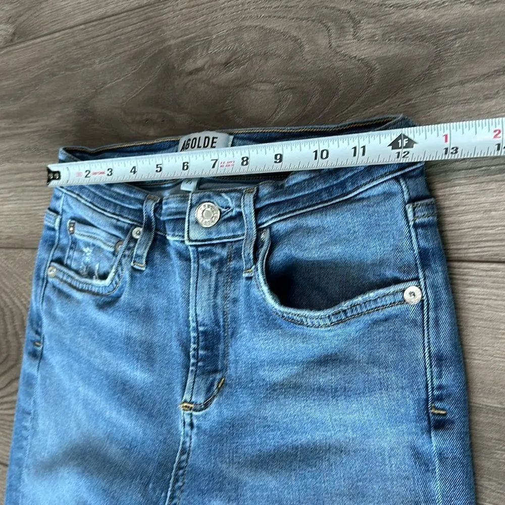 Agolde High Rise Crop Stretch Skinny Blue Jeans Size‎ 25 - Image 6