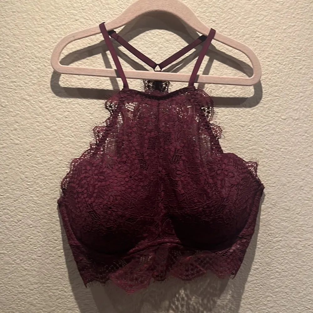 Victoria’s Secret PINK Eyelash Lace High Neck Push Up Bra Size Small - Image 13